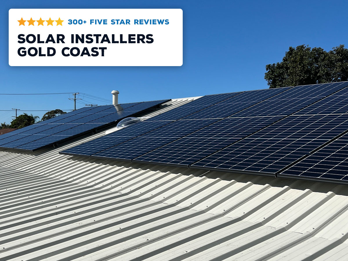 Solareze's experienced solar installers on the gold coast with an installed solar system on the roof of a customer's home.